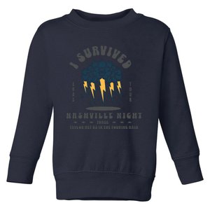 I Survived Nashville Night Three Eras Tour Nashville Night Toddler Sweatshirt