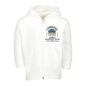 I Survived Nashville Night Three Eras Tour Nashville Night Toddler Zip Fleece Hoodie