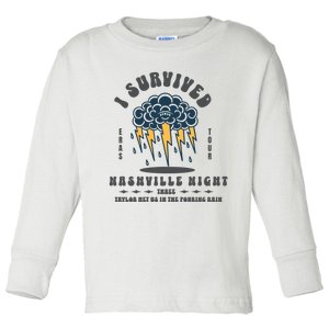 I Survived Nashville Night Three Eras Tour Nashville Night Toddler Long Sleeve Shirt