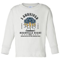 I Survived Nashville Night Three Eras Tour Nashville Night Toddler Long Sleeve Shirt