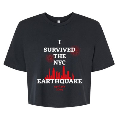 I Survived Nyc Earthquake 2024 Bella+Canvas Jersey Crop Tee