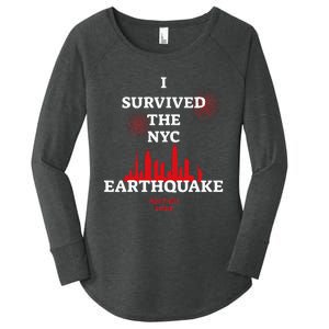 I Survived Nyc Earthquake 2024 Women's Perfect Tri Tunic Long Sleeve Shirt