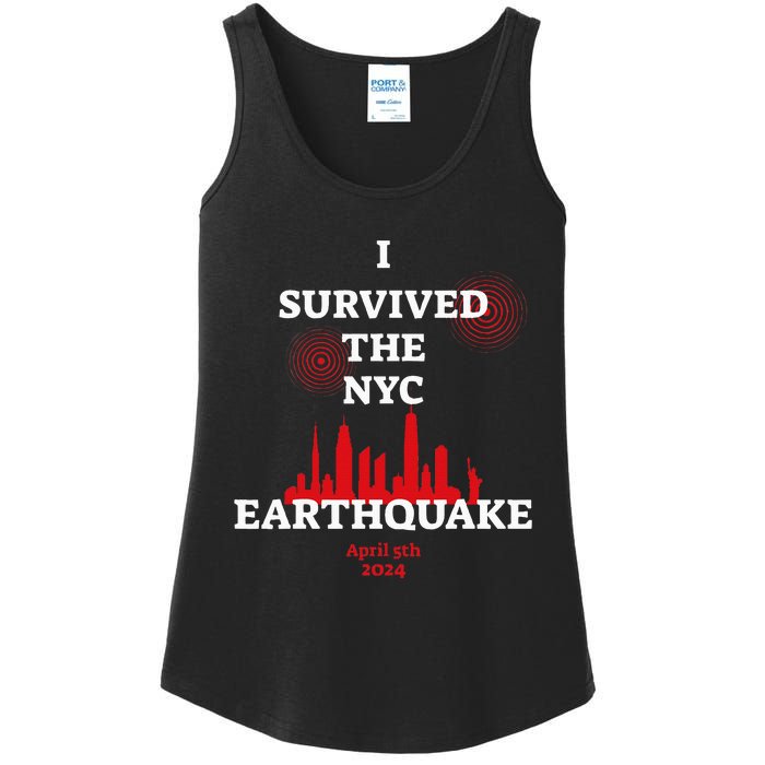 I Survived Nyc Earthquake 2024 Ladies Essential Tank