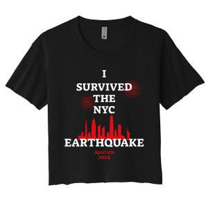 I Survived Nyc Earthquake 2024 Women's Crop Top Tee