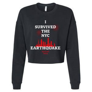 I Survived Nyc Earthquake 2024 Cropped Pullover Crew