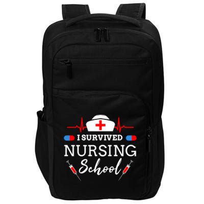 I Survived Nursing School Gift Impact Tech Backpack