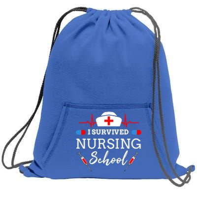 I Survived Nursing School Gift Sweatshirt Cinch Pack Bag