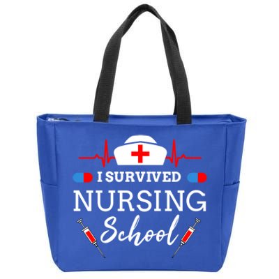 I Survived Nursing School Gift Zip Tote Bag