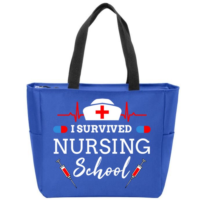 I Survived Nursing School Gift Zip Tote Bag