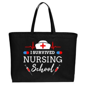 I Survived Nursing School Gift Cotton Canvas Jumbo Tote