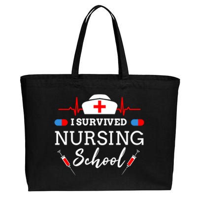 I Survived Nursing School Gift Cotton Canvas Jumbo Tote