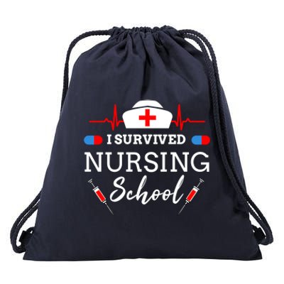 I Survived Nursing School Gift Drawstring Bag