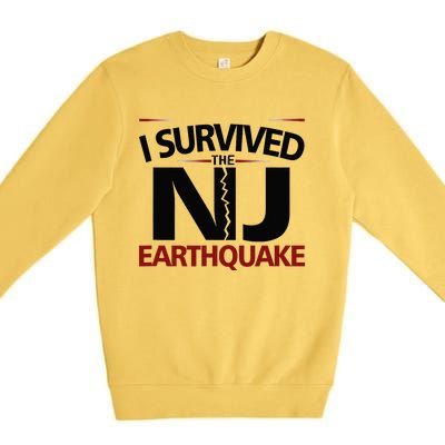 I Survived Nj Earthquake 2024 Premium Crewneck Sweatshirt