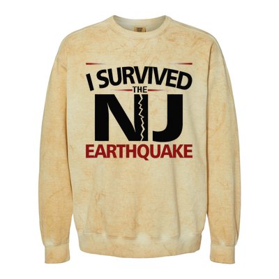 I Survived Nj Earthquake 2024 Colorblast Crewneck Sweatshirt