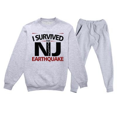 I Survived Nj Earthquake 2024 Premium Crewneck Sweatsuit Set