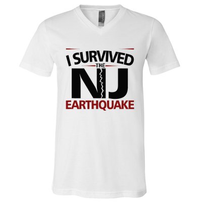 I Survived Nj Earthquake 2024 V-Neck T-Shirt