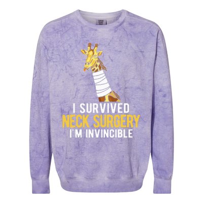 I Survived Neck Surgery Colorblast Crewneck Sweatshirt