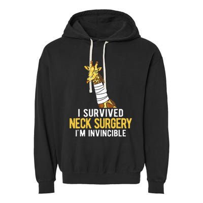 I Survived Neck Surgery Garment-Dyed Fleece Hoodie