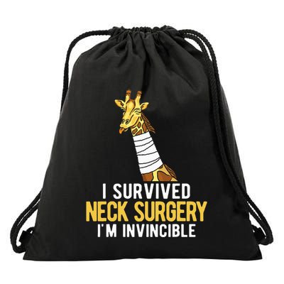I Survived Neck Surgery Drawstring Bag