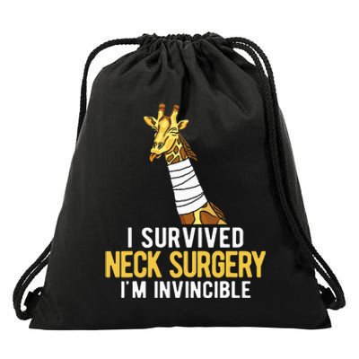 I Survived Neck Surgery Drawstring Bag