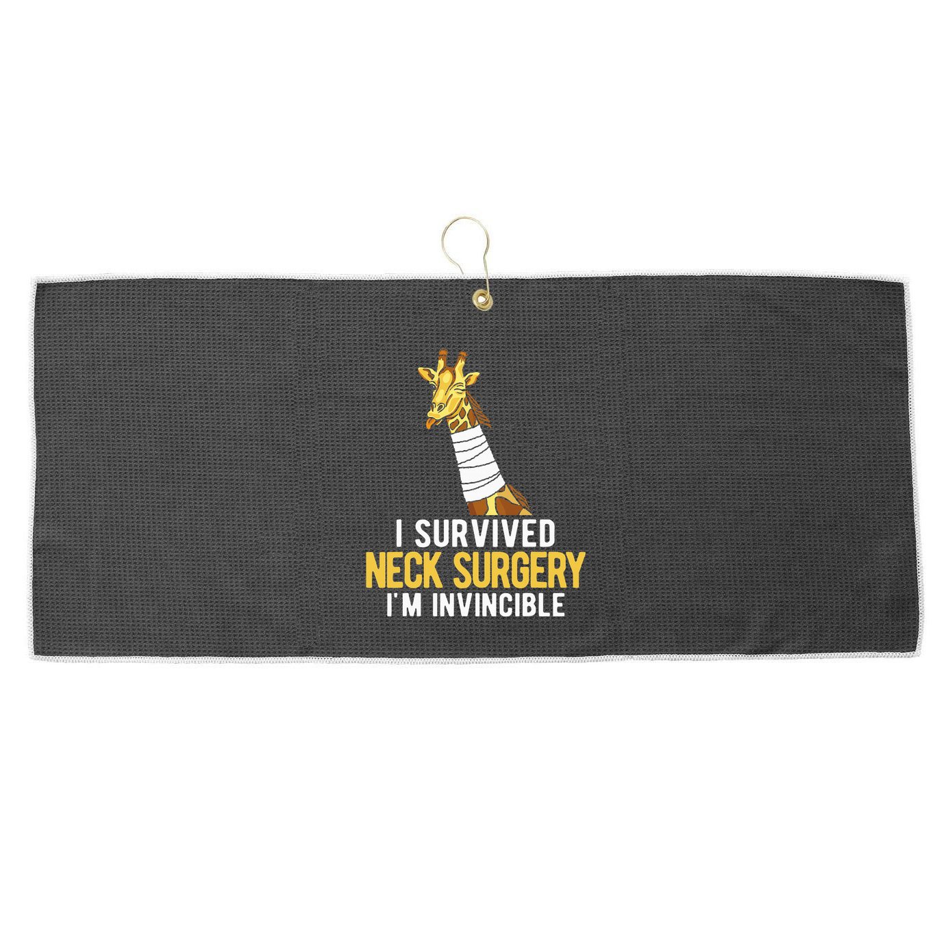 I Survived Neck Surgery Large Microfiber Waffle Golf Towel
