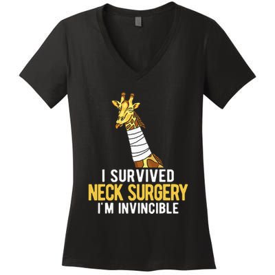 I Survived Neck Surgery Women's V-Neck T-Shirt