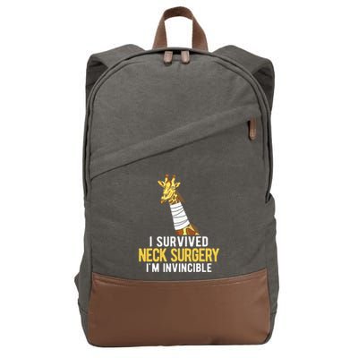 I Survived Neck Surgery Cotton Canvas Backpack