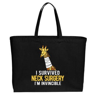 I Survived Neck Surgery Cotton Canvas Jumbo Tote