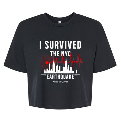 I Survived Nyc Earthquake 2024 Bella+Canvas Jersey Crop Tee