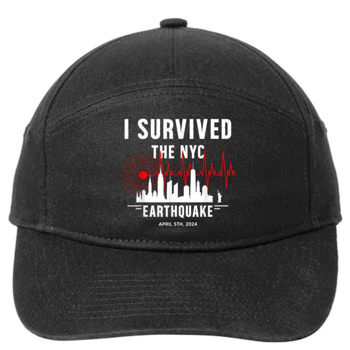 I Survived Nyc Earthquake 2024 7-Panel Snapback Hat