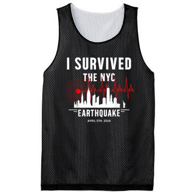 I Survived Nyc Earthquake 2024 Mesh Reversible Basketball Jersey Tank