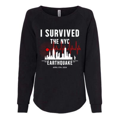 I Survived Nyc Earthquake 2024 Womens California Wash Sweatshirt