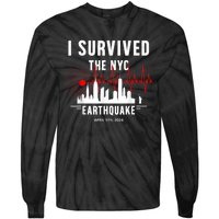 I Survived Nyc Earthquake 2024 Tie-Dye Long Sleeve Shirt