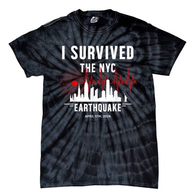 I Survived Nyc Earthquake 2024 Tie-Dye T-Shirt