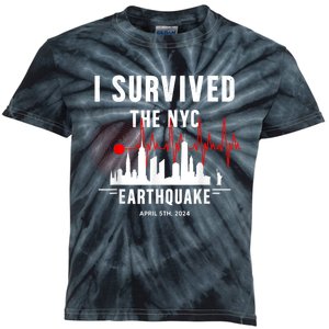 I Survived Nyc Earthquake 2024 Kids Tie-Dye T-Shirt