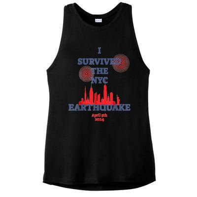 I Survived Nyc Earthquake 2024 Ladies PosiCharge Tri-Blend Wicking Tank