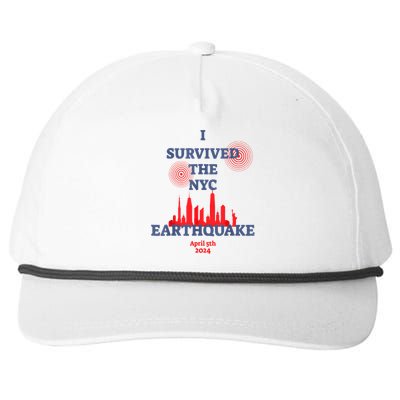 I Survived Nyc Earthquake 2024 Snapback Five-Panel Rope Hat