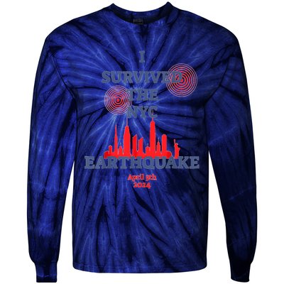 I Survived Nyc Earthquake 2024 Tie-Dye Long Sleeve Shirt