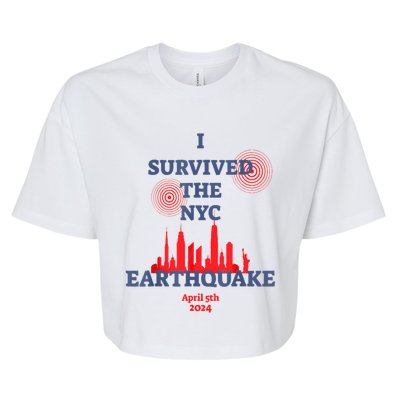 I Survived Nyc Earthquake 2024 Bella+Canvas Jersey Crop Tee