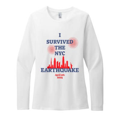 I Survived Nyc Earthquake 2024 Womens CVC Long Sleeve Shirt