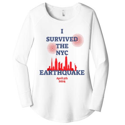 I Survived Nyc Earthquake 2024 Women's Perfect Tri Tunic Long Sleeve Shirt