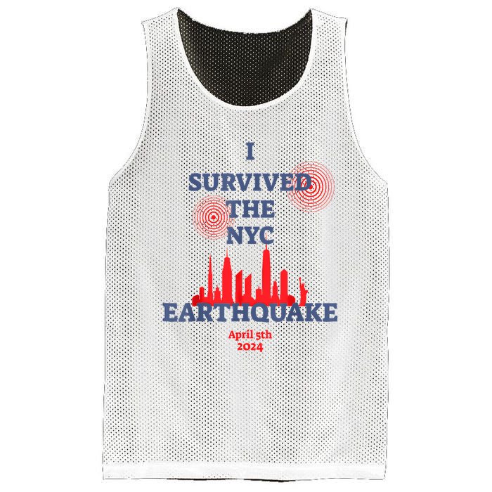 I Survived Nyc Earthquake 2024 Mesh Reversible Basketball Jersey Tank