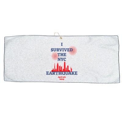 I Survived Nyc Earthquake 2024 Large Microfiber Waffle Golf Towel