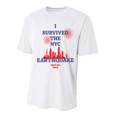 I Survived Nyc Earthquake 2024 Performance Sprint T-Shirt