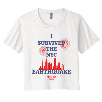 I Survived Nyc Earthquake 2024 Women's Crop Top Tee