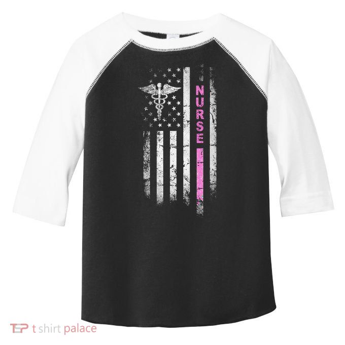 I Survived Nursing School Rn Team Flag Nurse Vintage Gift Toddler Fine Jersey T-Shirt