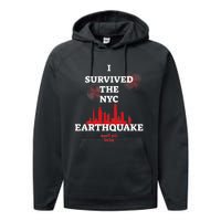 I Survived Nyc Earthquake 2024 Performance Fleece Hoodie