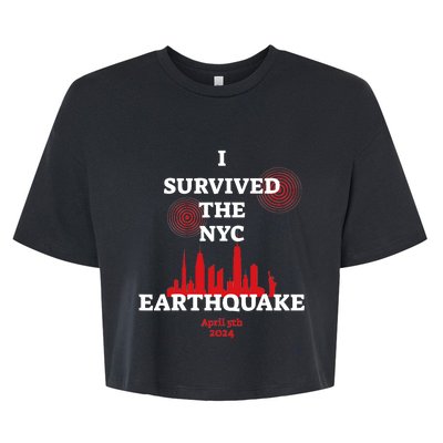 I Survived Nyc Earthquake 2024 Bella+Canvas Jersey Crop Tee