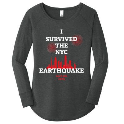 I Survived Nyc Earthquake 2024 Women's Perfect Tri Tunic Long Sleeve Shirt