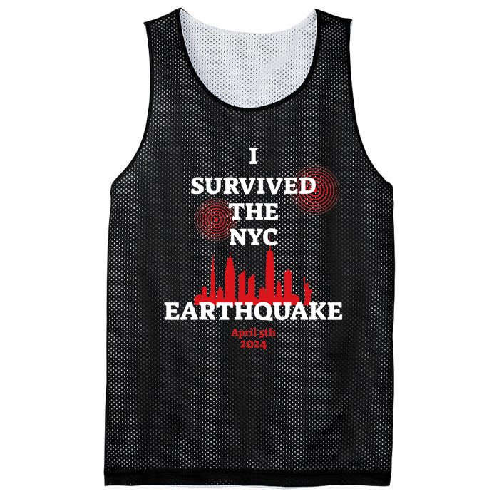 I Survived Nyc Earthquake 2024 Mesh Reversible Basketball Jersey Tank